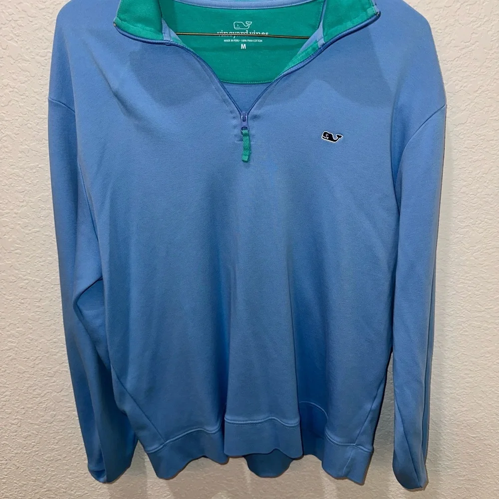 Vineyard Vines Blue Performance Zip Up Sweater - Picture 3 of 5